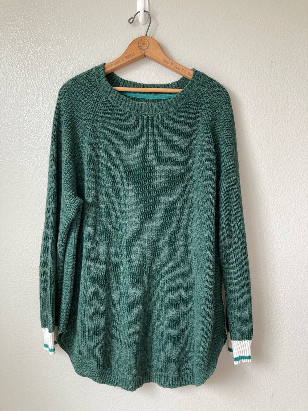 Roots Cabin collection tunic sweater raglan sleeve stripe cuff cabincore sz XXL